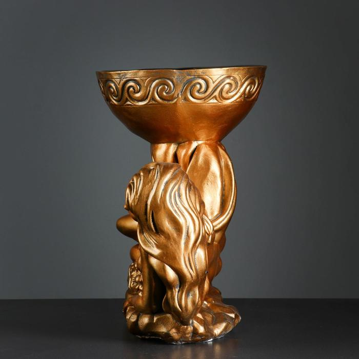 Фигура с кашпо Фигура с кашпо "Девушка лежа", бронза, 1,7 л/ 42х36см