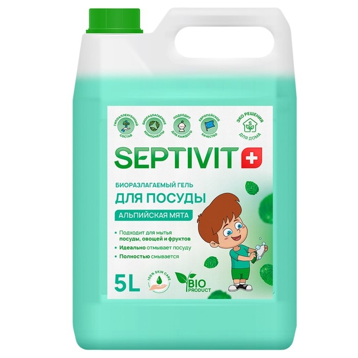 Гель для посуды SEPTIVIT  Гель для посуды SEPTIVIT "Альпийская Мята", 5 л