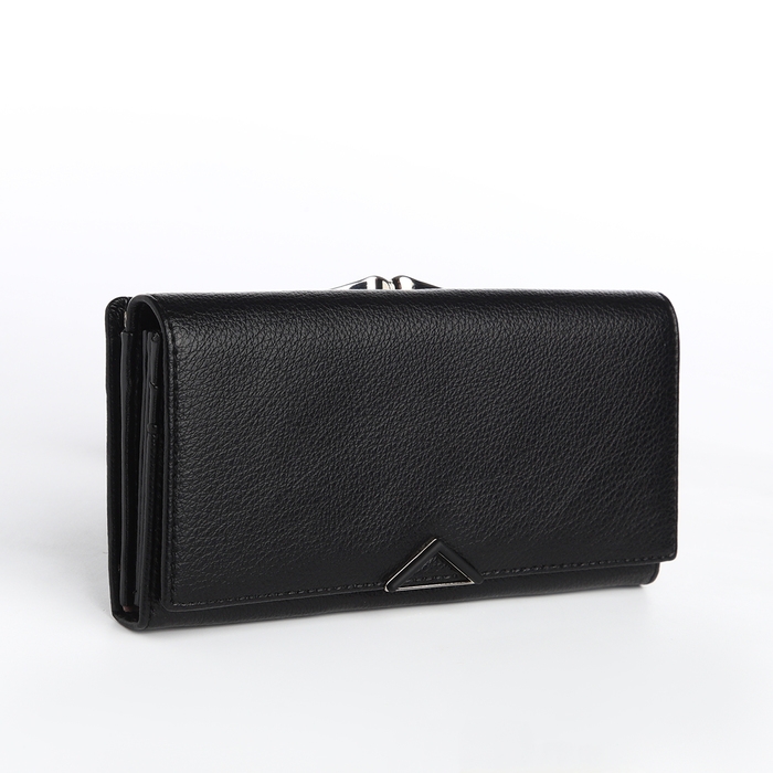 Кошелёк женский на магните, цвет чёрный