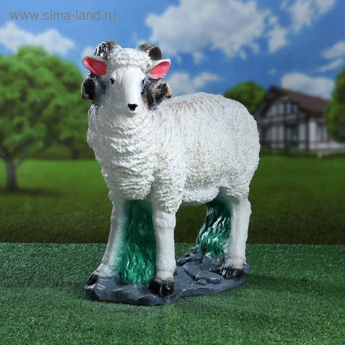 Садовая фигура  Садовая фигура "Баран белый" 46х48х17см