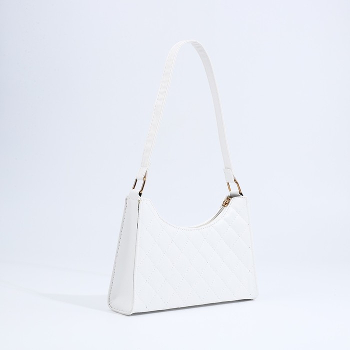 Сумка-багет на молнии, цвет белый Сумка-багет на молнии, цвет белый