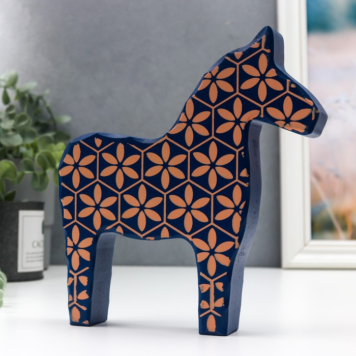 Сувенир МДФ Сувенир МДФ "Цветы на синем" 18х16,5 см