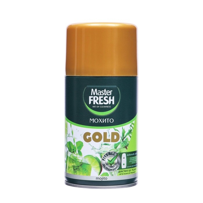 Освежитель воздуха Master FRESH GOLD, сменный балон,  Мохито 250 мл Освежитель воздуха Master FRESH GOLD, сменный балон,  Мохито 250 мл