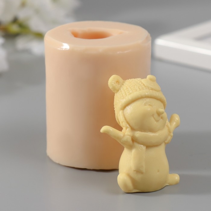 Молд силикон Молд силикон "Снеговик в шапке" 5 см