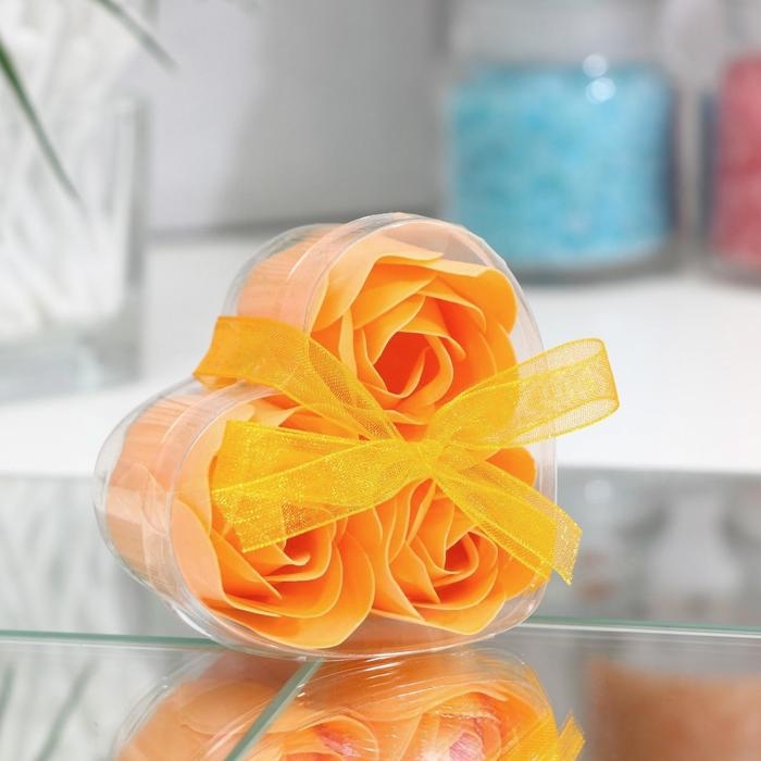 Мыльные розочки, оранжевые, набор 3 шт. Мыльные розочки, оранжевые, набор 3 шт.
