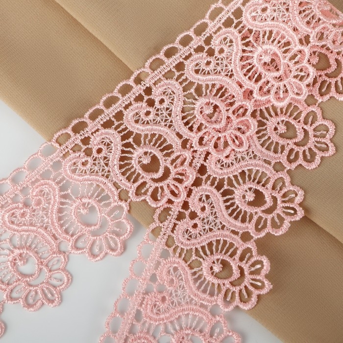 Кружево гипюровое, 46 мм × 11 ± 1 м, цвет нежно-розовый Кружево гипюровое, 46 мм × 11 ± 1 м, цвет нежно-розовый