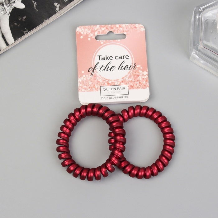 Резинка для волос Резинка для волос "Пружинка" (набор 2 шт) матовая, микс