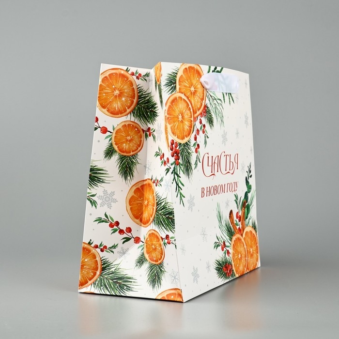 Пакет подарочный новогодний ламинированный квадратный «Счастья в Новом году», 22 х 22 х 11 см , Новый год Пакет подарочный новогодний ламинированный квадратный «Счастья в Новом году», 22 х 22 х 11 см , Новый год