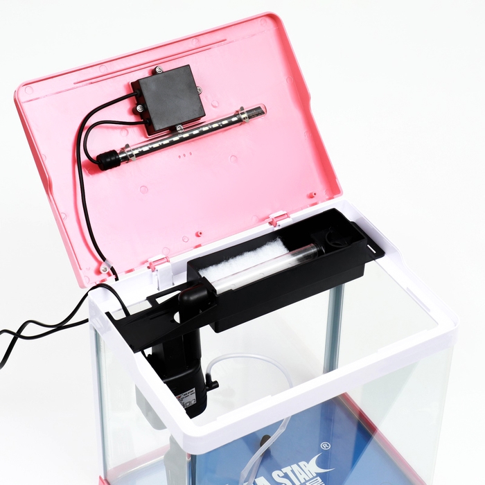 Аквариум SeaStar HX-318F в комплекте: LED-лампа 7 режимов, фильтр, 18 л, красный Аквариум SeaStar HX-318F в комплекте: LED-лампа 7 режимов, фильтр, 18 л, красный