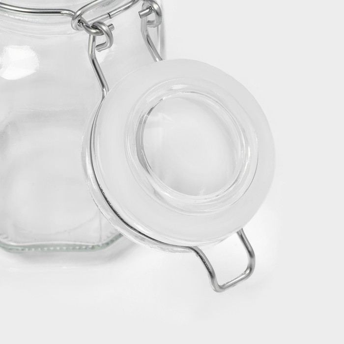 Банка стеклянная для хранения сыпучих продуктов Доляна «Грани», 100 мл, 6×7×8 см, с бугельным замком 6 граней Банка стеклянная для хранения сыпучих продуктов Доляна «Грани», 100 мл, 6×7×8 см, с бугельным замком 6 граней