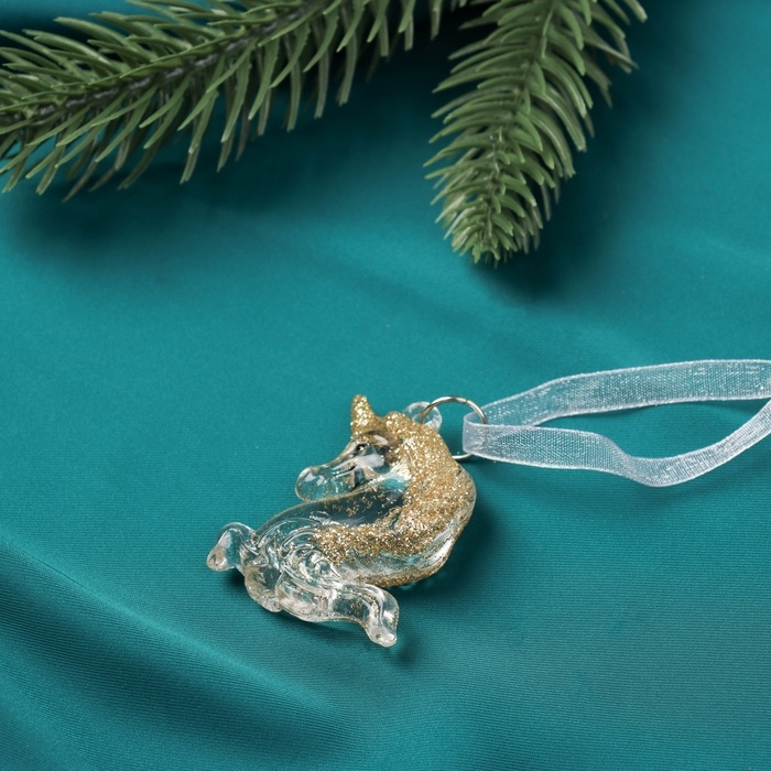 Украшение ёлочное Украшение ёлочное "Единорожки " (набор 2 шт) 4х3,5 см, прозрачный