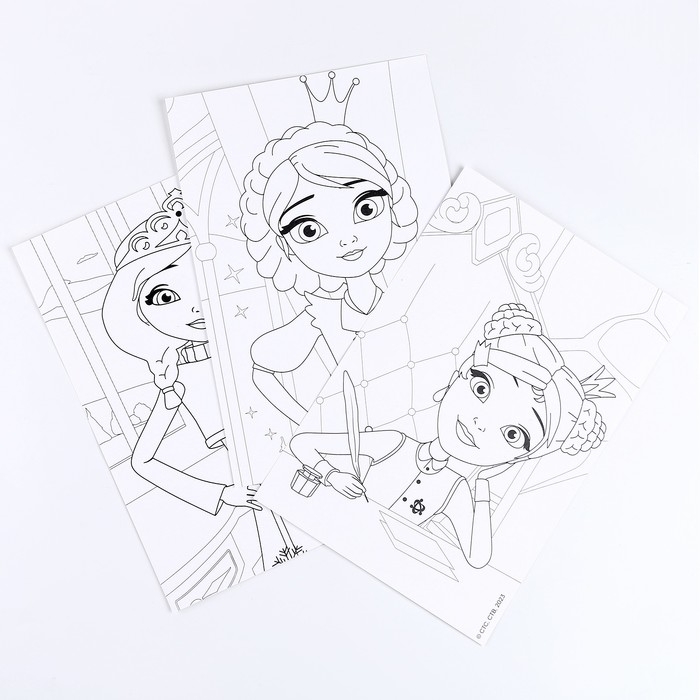 Раскраска в технике скетчинг &laquo;Царевны&raquo; &laquo;Царевны Даша, Алёнка и Василиса&raquo;