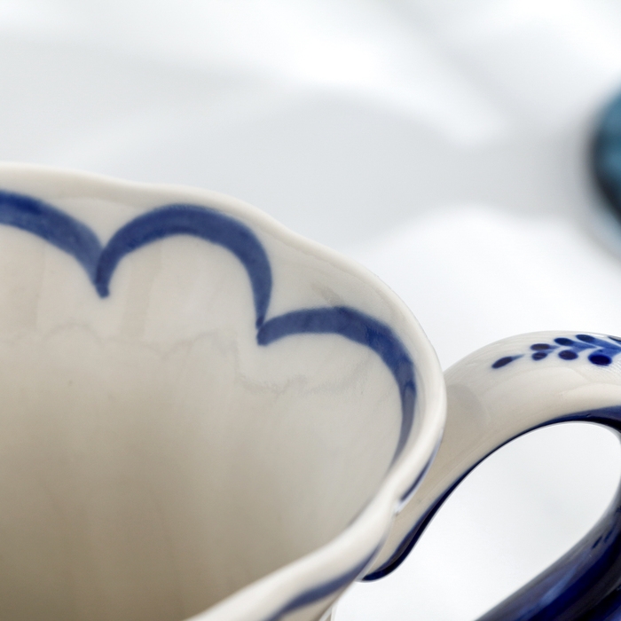 Кружка "Солнышко", малый, гжель, фарфор, 9х7,5 см