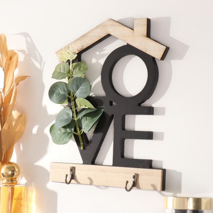 Крючки декоративные дерево Крючки декоративные дерево "Любовь. Домик" 18,3х23,8 см