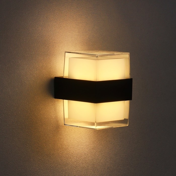 Светильник фасадный «Гранд двойной», FSD-056, 10 Вт, 3000К, IP65, 220 В, пластик, черный Светильник фасадный «Гранд двойной», FSD-056, 10 Вт, 3000К, IP65, 220 В, пластик, черный