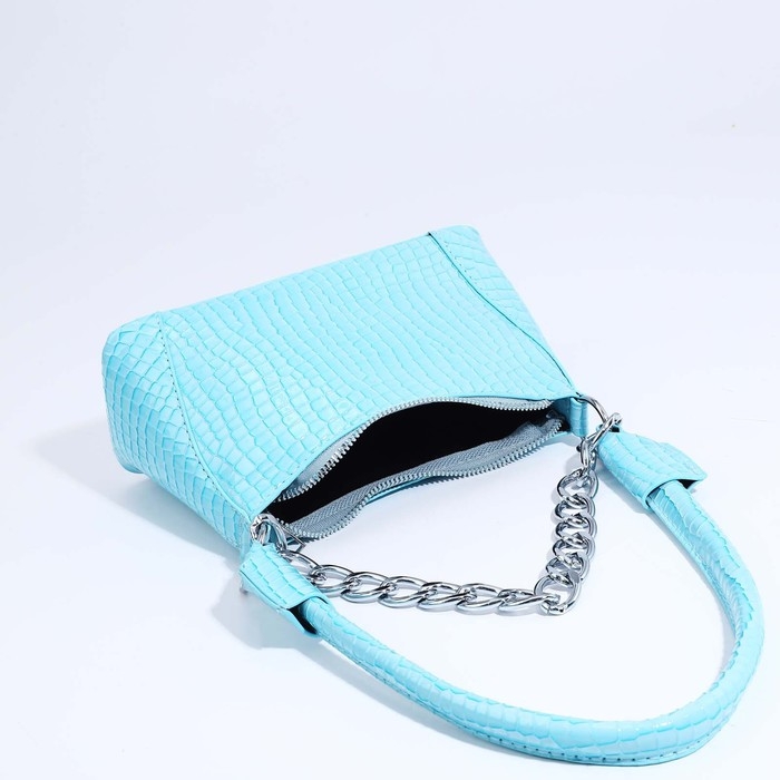 Сумка-багет на молнии, цвет голубой Сумка-багет на молнии, цвет голубой