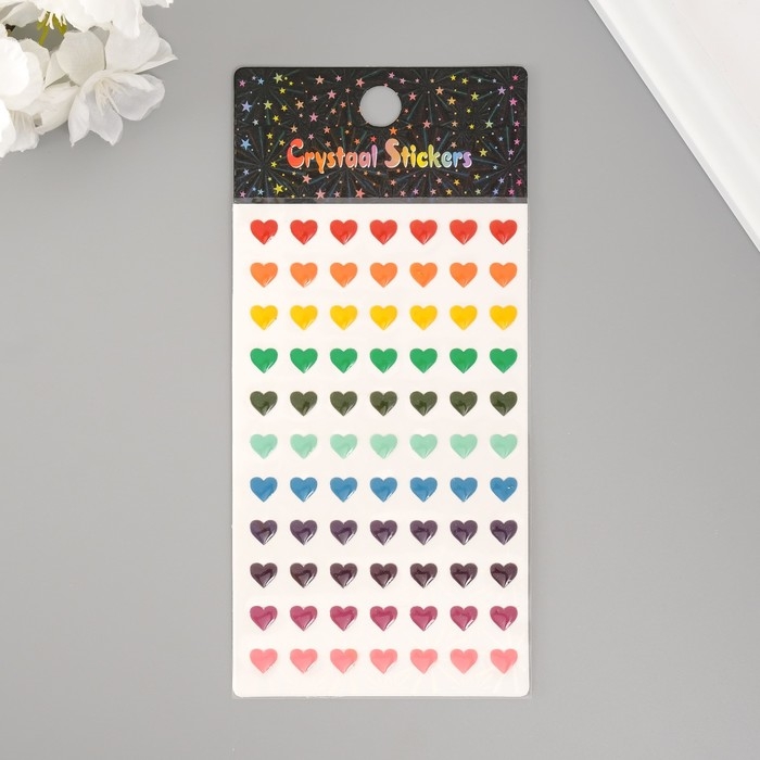 Наклейка пластик Наклейка пластик "Палитра сердечек" 20х9 см