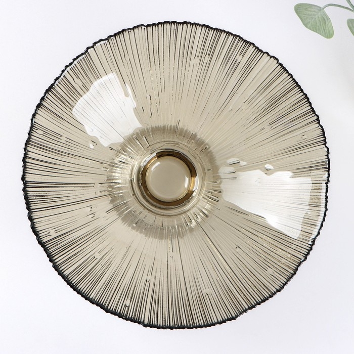 Ваза стеклянная для фруктов «Фейерверк», 1,4 л, 25×10 см, цвет серый Ваза стеклянная для фруктов «Фейерверк», 1,4 л, 25×10 см, цвет серый