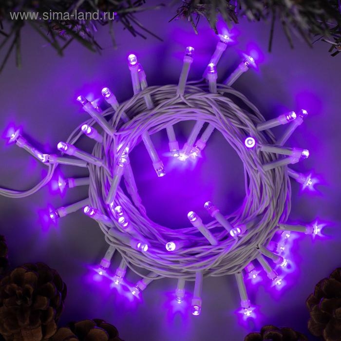 Гирлянда «Нить» 5 м, IP20, белая нить, 50 LED, свечение фиолетовое, 8 режимов, 220 В Гирлянда «Нить» 5 м, IP20, белая нить, 50 LED, свечение фиолетовое, 8 режимов, 220 В