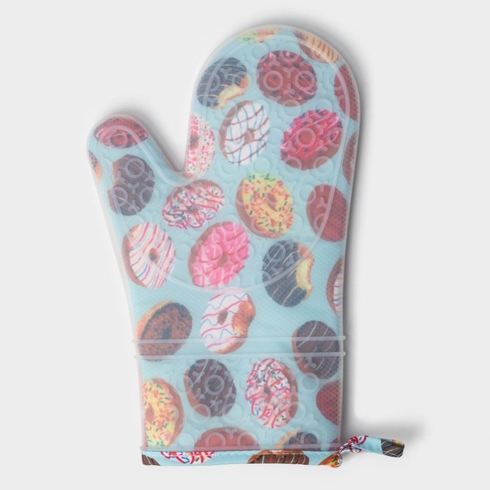 Рукавица для горячего Доляна «Пончики», силикон, 29,5×18×1 см Рукавица для горячего Доляна «Пончики», силикон, 29,5×18×1 см