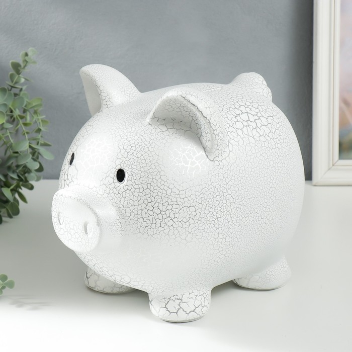 Копилка керамика Копилка керамика "Свинка - белый кракелюр" 30х22х26 см