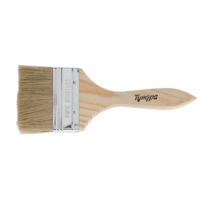 Кисть плоская ТУНДРА, смешанная щетина, деревянная рукоятка, 3 Кисть плоская ТУНДРА, смешанная щетина, деревянная рукоятка, 3", 75 мм