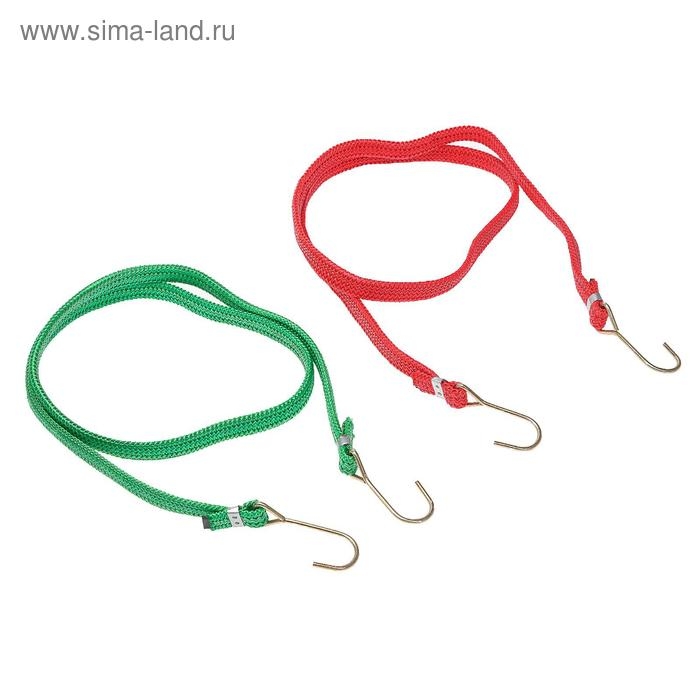 Резинка для крепления багажа TORSO, 120 см, d1.75 мм, металлические крючки, МИКС, набор 2 шт Резинка для крепления багажа TORSO, 120 см, d1.75 мм, металлические крючки, МИКС, набор 2 шт