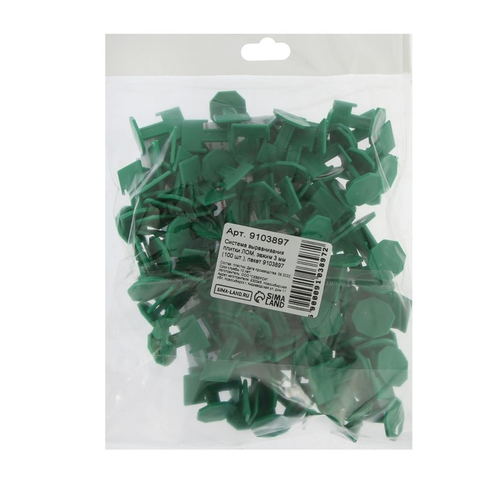 Система выравнивания плитки ЛОМ, зажим 3 мм (100 шт.), пакет Система выравнивания плитки ЛОМ, зажим 3 мм (100 шт.), пакет