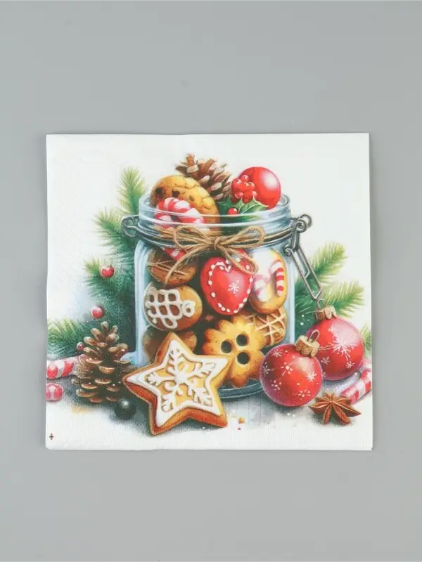 Салфетки новогодние бумажные &laquo;Сладкое настроение&raquo;, 33&times;33, 3 слоя, 20 шт.