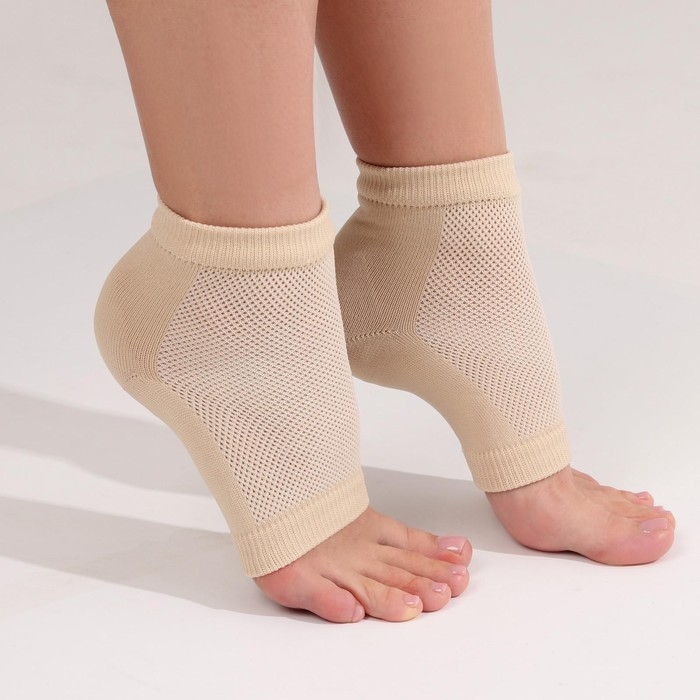 Напяточники для педикюра, увлажняющие, 16 × 8,5 см, ONE SIZE, цвет бежевый Напяточники для педикюра, увлажняющие, 16 × 8,5 см, ONE SIZE, цвет бежевый