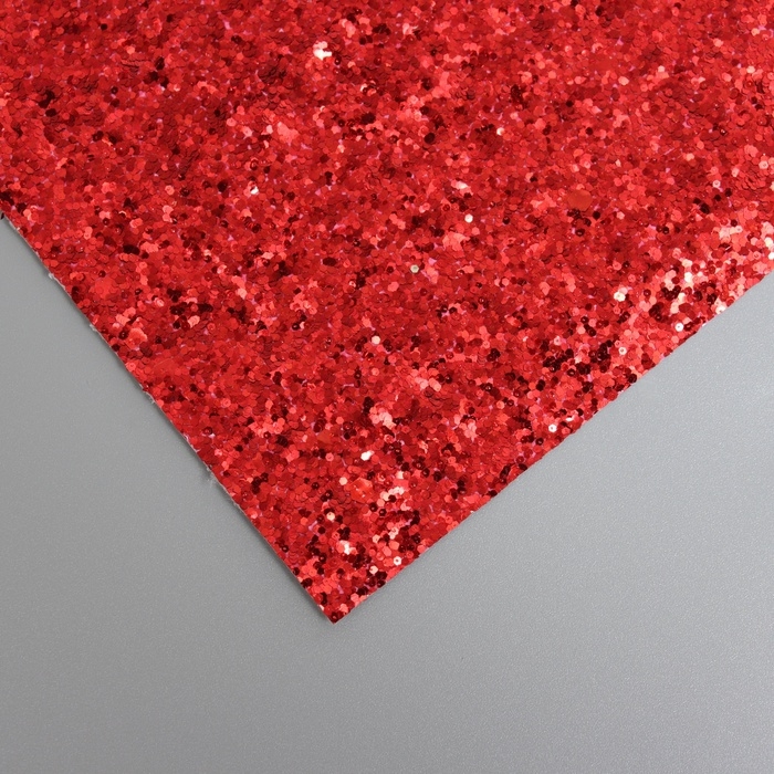 Лист для творчества иск.кожа Лист для творчества иск.кожа "Крупные блёстки" красный лист 33х20 см толщина 0,84 мм