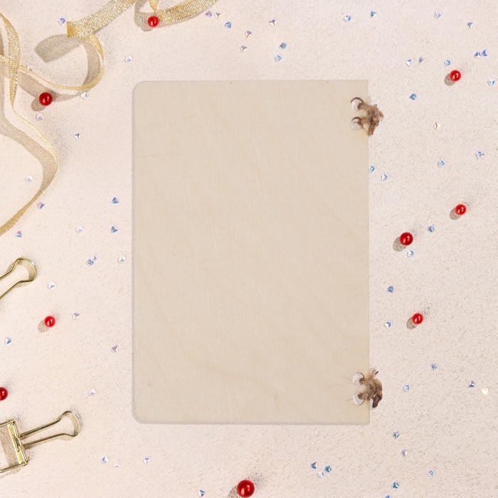 Деревянная открытка Деревянная открытка "Поздравляю!" ручная работа, светлый, кот, 12х8 см