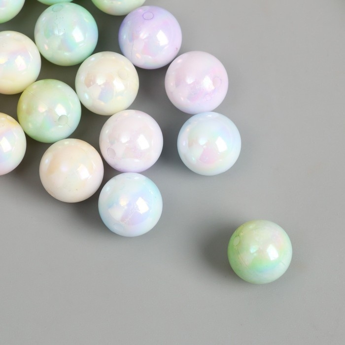 Бусины для творчества пластик Бусины для творчества пластик "Шарики перламутровый градиент" d=1,2 см набор 20 шт