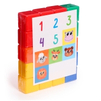 Набор цветных кубиков, с наклейками, 6 × 6 см, 20 штук, 3+