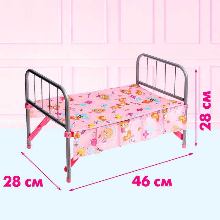 Кровать для кукол, металлический каркас Кровать для кукол, металлический каркас