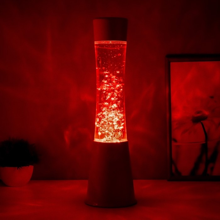 Светильник Светильник "Цилиндр" Е14 белая, лава, блёстки 40х11х11 см RISALUX