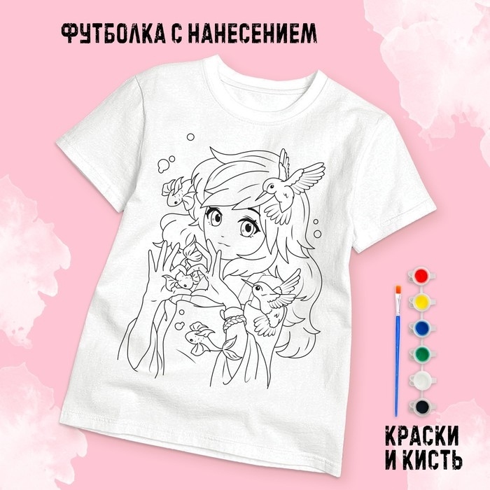 Набор для творчества футболка-раскраска «Аниме девочка», размер 140-146 см Набор для творчества футболка-раскраска «Аниме девочка», размер 140-146 см