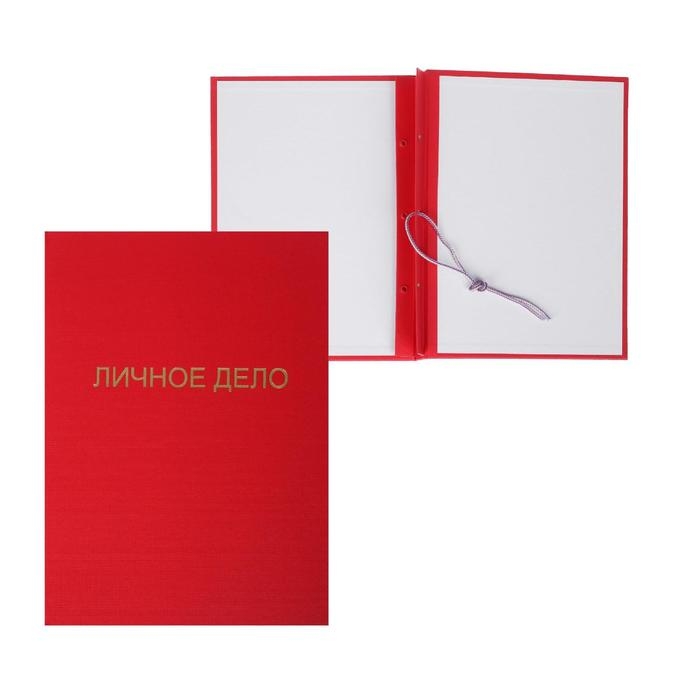Папка Папка "Личное дело", бумвинил, гребешки/сутаж, без бумаги, красная (вместимость до 300 листов)