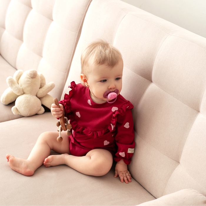 Боди детское с рюшами MINAKU, цвет красный, рост 74-80 см Боди детское с рюшами MINAKU, цвет красный, рост 74-80 см