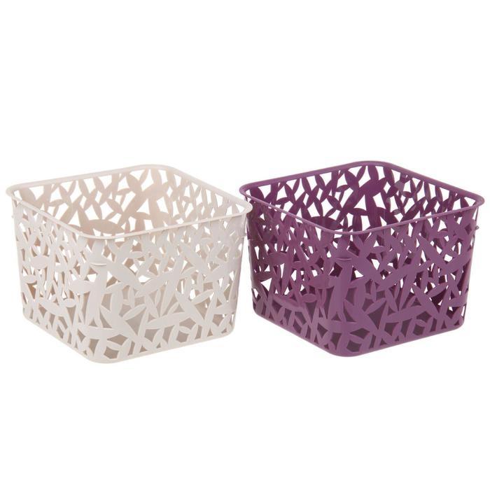 Корзина для хранения, 20,5×20,5×14,5 см, цвет МИКС Корзина для хранения, 20,5×20,5×14,5 см, цвет МИКС