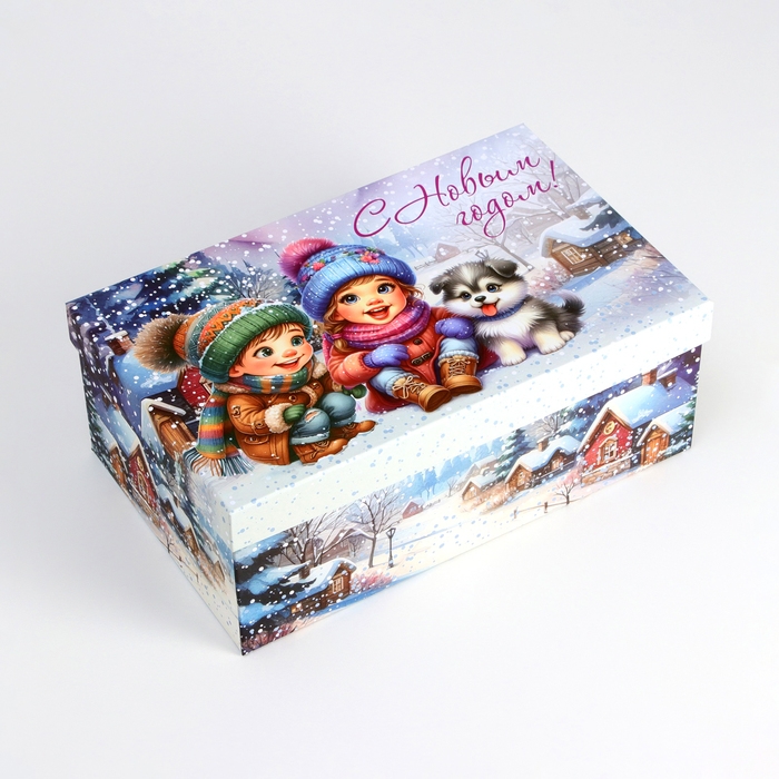 Набор подарочных новогодних коробок 10 в 1 Набор подарочных новогодних коробок 10 в 1 "Новогдние каникулы", 32,5 х 20 х 12,5 - 12 х 7 х 4 см. Новый год