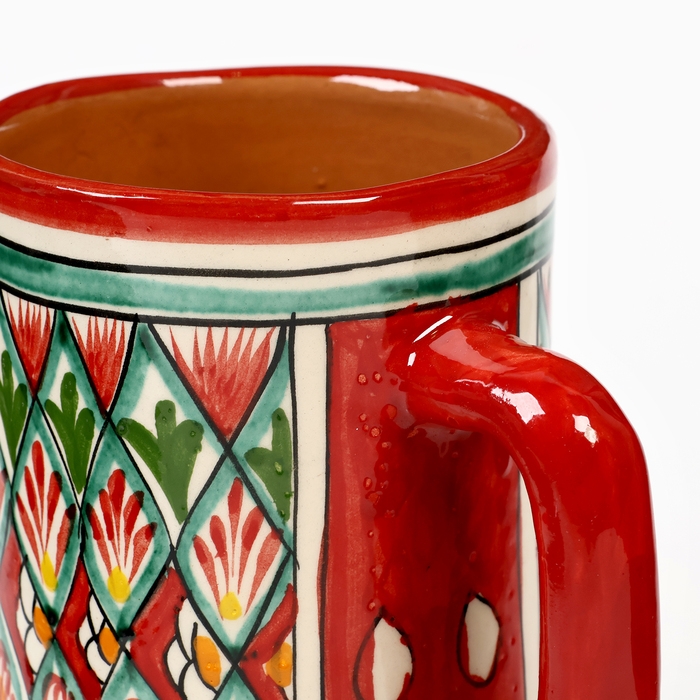 Кружка Риштанская Керамика Кружка Риштанская Керамика "Узоры" 500 мл, красная