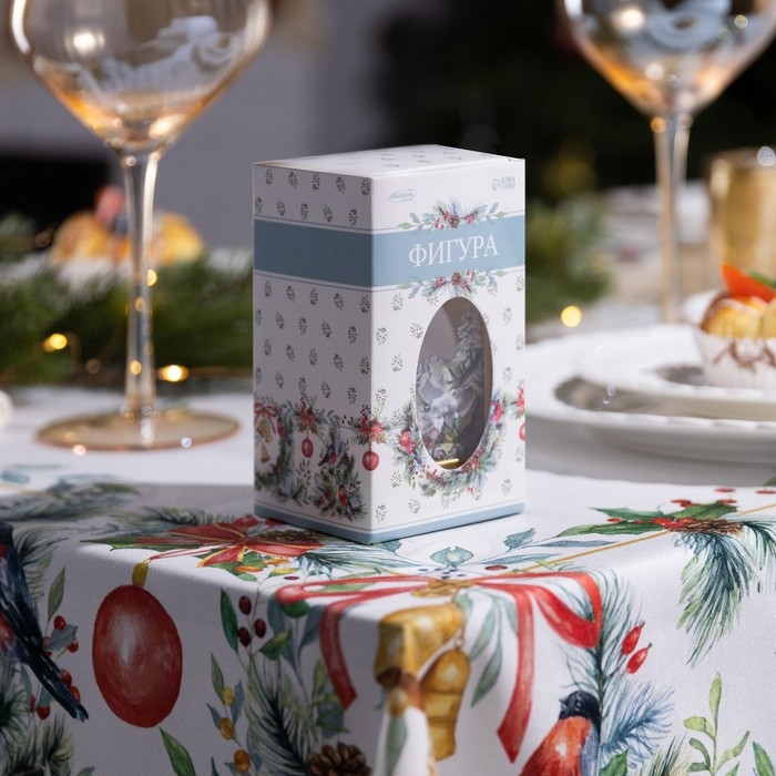 Светодиодная фигура «Золотистый фонарь с лосём и косулей» 6.3 × 12 × 6.3 см, пластик, батарейки AG13х3 (в комплекте), свечение тёплое белое