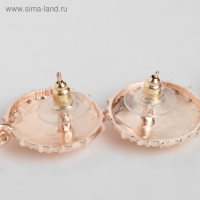 Серьги металл «Карибы» длинный прямоугольник, цвет розовое золото