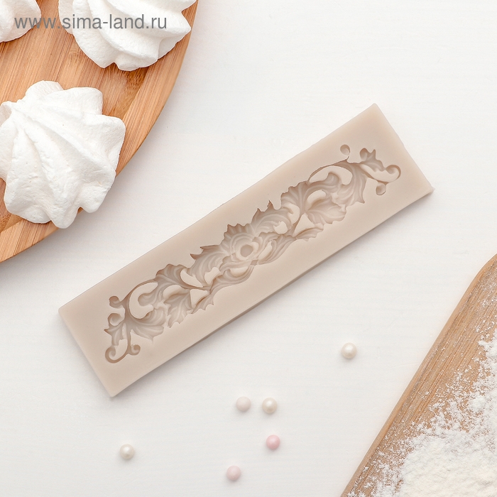 Молд Доляна «Лепнина», силикон, 13,5×3,5 см, цвет розовый Молд Доляна «Лепнина», силикон, 13,5×3,5 см, цвет розовый