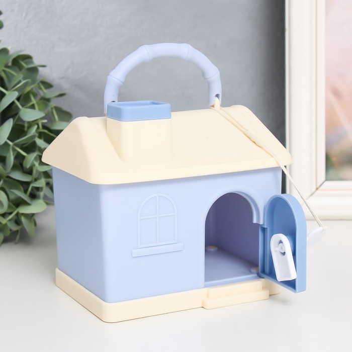 Копилка пластик Копилка пластик "Домик в нежных тонах" МИКС 14х10х13 см