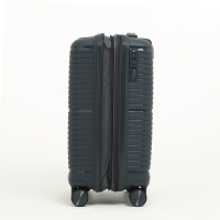 Чемодан малый 47 л (S) Bagvoyage, отдел на молнии, с расширением, кодовый замок, 4 колеса, цвет серый