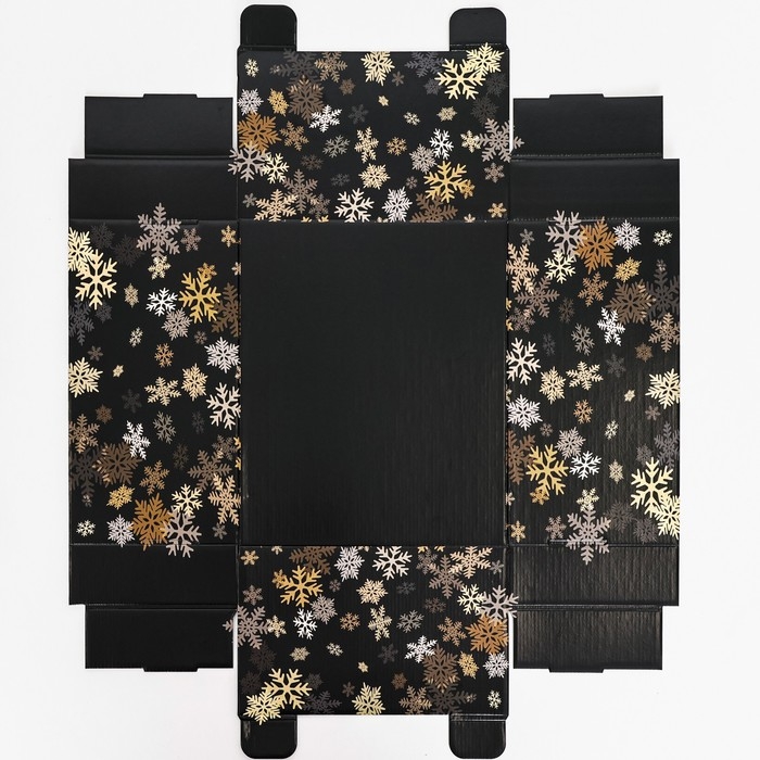 Новый год. Подарочная коробка складная, новогодняя Новый год. Подарочная коробка складная, новогодняя "Снегопад", 31,2 х 25,6 х 16,1 см.