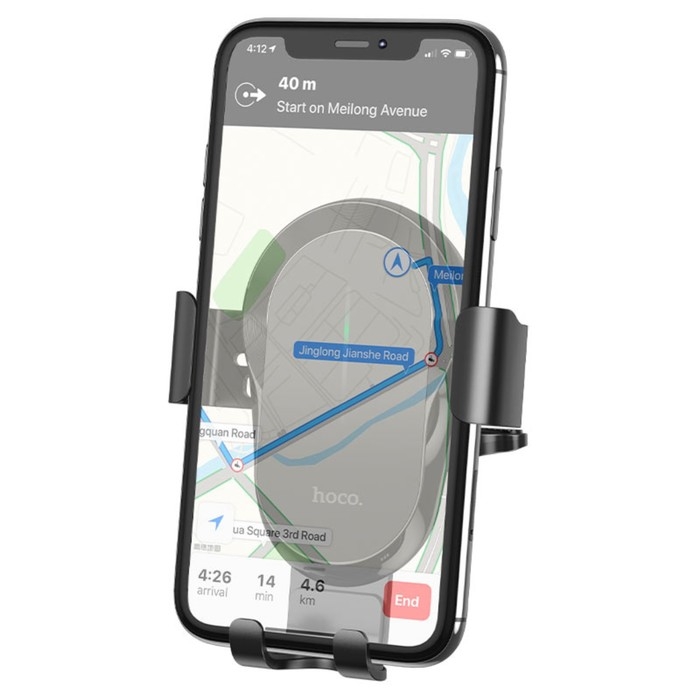 Автомобильный держатель Hoco CA105, беспр. зарядка, трехосный, для 4.7-7.0,2 А,15 Вт,чёрный