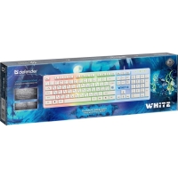 Клавиатура Defender Dark White GK-172,игровая, проводная, подсветка, 104 клавиши,USB, белая
